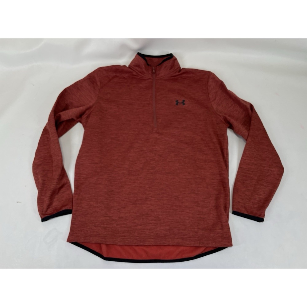 Under Armour 1/4 Zip Pullover Shirt Coldgear Loose Long Sleeve Mens Sz M Red